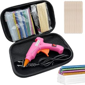 Cordless Hot Glue Gun, Rechargeable Hot Melt Glue Gun 2Ah Built-in Battery Smart Power-Off, Mini Glue Gun Kit with 30pcs Premium Glue Sticks, 10pcs Wood Craft Sticks, Case for DIY, Arts&Crafts