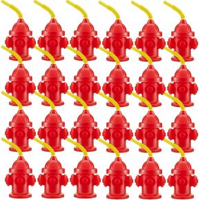 16Pcs Fire Hydrant Straw Cups With Lids 12oz for Paw Dog Patrol Party Supplies,Firefighter Birthday Party Favors,Fire Truck Party Decorations Goodie Bag Stuffers Gifts for Kids(16)