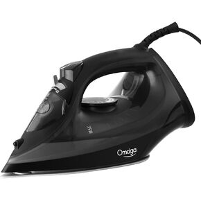Steam Iron for Clothes, 1750W Clothes Iron with Rapid Heating Ceramic Coated Soleplate, 3-Way Auto-Off, Clothing Iron with 15.21oz Water Tank, Anti-calc Function, Self-Cleaning