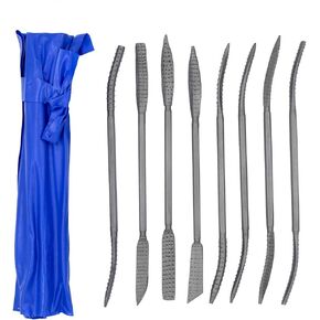 DGOL 8pcs 8 inch Cute Strong Wood Carving File Kit Double End Refiller Rasp Filing Tool Set