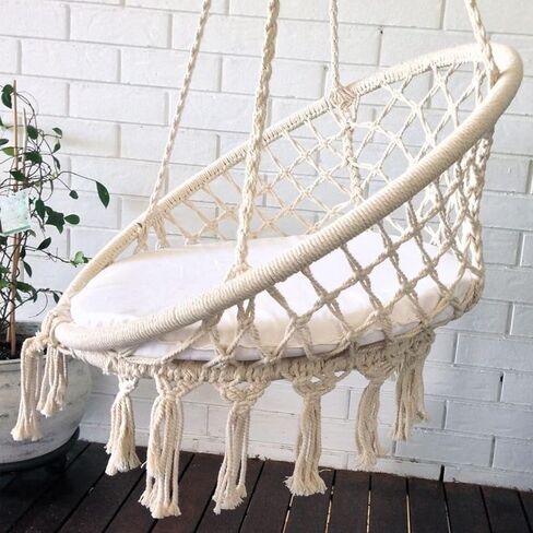 joycraft Macrame Cord, Off White Cotton Rope, 6mm x 32 Yard Natural White Cotton Macrame Rope, 3 Strand Twisted Cotton String for Wall Hanging, Plant Hangers, Macrame Supplies, DIY Crafts, Knitting in Saudi Arabia