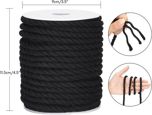 joycraft Macrame Cord, Off White Cotton Rope, 6mm x 32 Yard Natural White Cotton Macrame Rope, 3 Strand Twisted Cotton String for Wall Hanging, Plant Hangers, Macrame Supplies, DIY Crafts, Knitting in Saudi Arabia