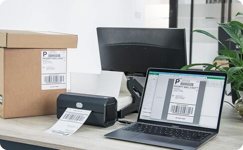 Thermal Label Printer-4x6 Shipping Label Printer for Small Business and Shipping Packages -Compatible with Windows and Mac-Desktop Label Maker Widely Used for Amazon, Shopify, Ebay in Kuwait