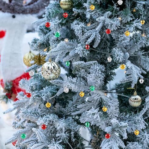 240 Pcs Christmas Red Green Silver Gold Jingle Bells Assortment Kit with 200m Gold Sliver Cord 4 Sizes Craft Bell Bulk for Xmas Home and Pet Decorations in Saudi Arabia