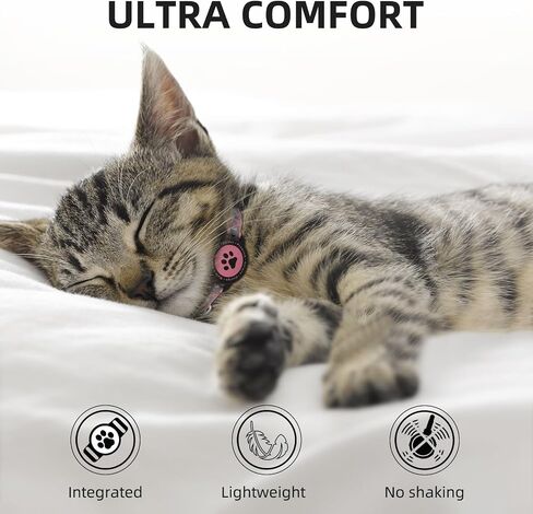 Waterproof Airtag Cat Collar, Reflective Cat Airtag Collar with Bell, Breakaway Cat Collar AirTag Holder, Lightweight Kitten Collar for Apple Air tag, Cat GPS Collars for Girl Boy Cats, Kitten (Pink) in Saudi Arabia