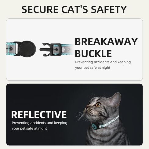 Waterproof Airtag Cat Collar, Reflective Cat Airtag Collar with Bell, Breakaway Cat Collar AirTag Holder, Lightweight Kitten Collar for Apple Air tag, Cat GPS Collars for Girl Boy Cats, Kitten (Pink) in Saudi Arabia