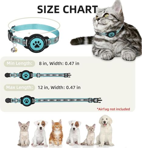 Waterproof Airtag Cat Collar, Reflective Cat Airtag Collar with Bell, Breakaway Cat Collar AirTag Holder, Lightweight Kitten Collar for Apple Air tag, Cat GPS Collars for Girl Boy Cats, Kitten (Pink) in Saudi Arabia
