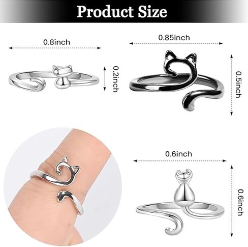 KYLELOVE Crochet Ring,Adjustable Crochet Yarn Tension Ring for Crocheting,4 Pcs Knitting Ring for Finger Tensioner Loop Cat Peacock Ring in Kuwait