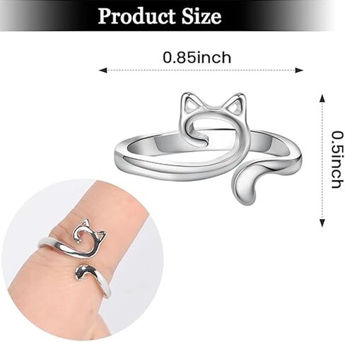 KYLELOVE Crochet Ring,Adjustable Crochet Yarn Tension Ring for Crocheting,4 Pcs Knitting Ring for Finger Tensioner Loop Cat Peacock Ring in Kuwait