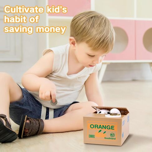 Piggy Bank Cat Stealing Money Coin Box, Electronic Cute Money Saving Coins Cans ATM Banks, Automatic Mischief Steal Money with English Speaking, Creative Toy Gift for Kids Boys Girls Adults Birthday in Kuwait
