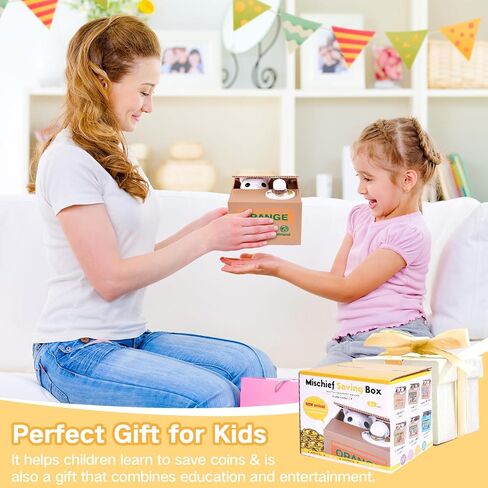 Piggy Bank Cat Stealing Money Coin Box, Electronic Cute Money Saving Coins Cans ATM Banks, Automatic Mischief Steal Money with English Speaking, Creative Toy Gift for Kids Boys Girls Adults Birthday in Kuwait
