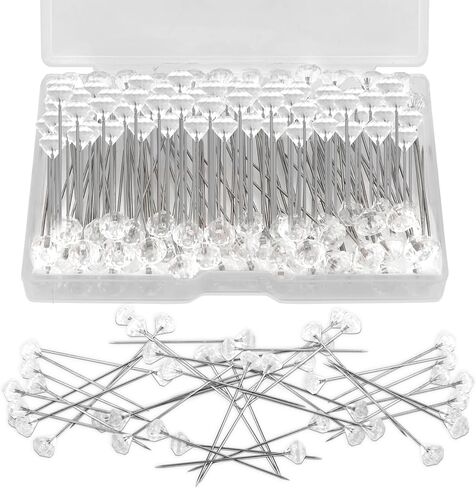 100pcs Diamond Pins for Bouquets, 2.1 Inch Floral Pins,Corsage Pins,Boutonniere Pins, Straight Pins Sewing for Crafts, Pins for Flowers, Flower Pins, Flower Bouquet Accessories, Floral Supplies in Kuwait