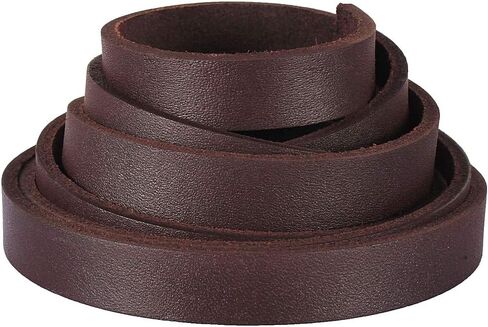 LolliBeads (TM) Genuine Leather Strap Leather Strip 3/4 Inch Wide and 72 Inches Long, Brown in Kuwait