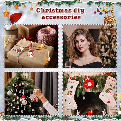 50 قطعة من المعلقات الرائعة لعيد الميلاد المجيد، سحر عيد الميلاد المينا الذهبية DIY سحر عيد الميلاد الصغير لقلادة وسوار وأقراط وصناعة المجوهرات والديكور in Kuwait