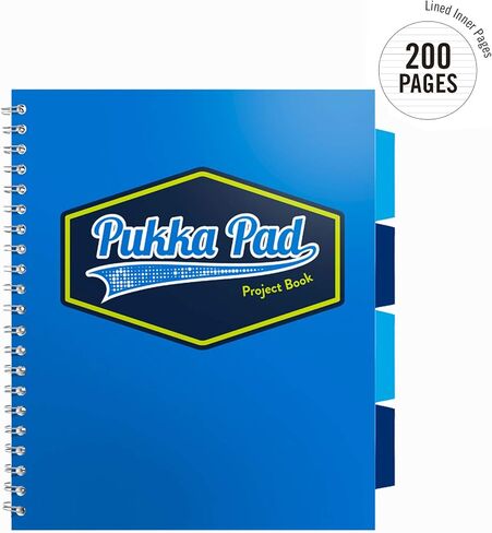 Pukka Pad 5 دفاتر ملاحظات حلزونية 3 عبوات - 200 صفحة، 100 ورقة من ورق 80 جرام في المتر المربع مع فواصل قابلة لإعادة تعيين وضعها وحواف مثقوبة للتخطيط والتنظيم في المدرسة والمكاتب - B5-7 X 10، بلوم in Kuwait