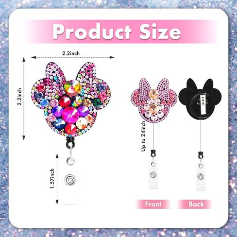 Namifin Retractable Badge Holder Retractable Badge Reels Lightweight Badge Reel with ID Clip for Nurse, Work, Office Workers, Nurses, Nursing, Doctor Supplies Gifts (I Match Energy - Pink) in Kuwait
