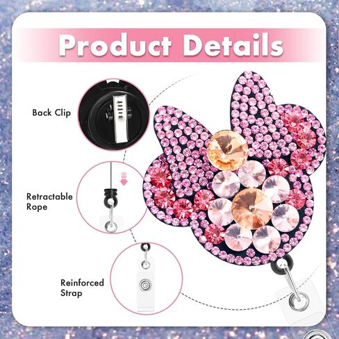 Namifin Retractable Badge Holder Retractable Badge Reels Lightweight Badge Reel with ID Clip for Nurse, Work, Office Workers, Nurses, Nursing, Doctor Supplies Gifts (I Match Energy - Pink) in Kuwait