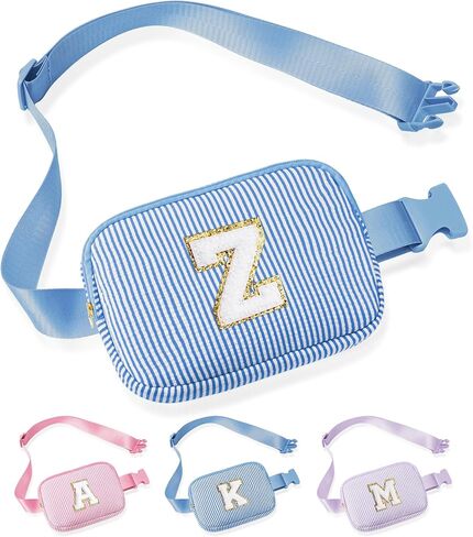 YOOLIFE Personalized Gifts for Girls Teens Kids - Fashion Mini Waist Packs with Adjustable Strap - Trendy Travel Fanny Pack Crossbody Bags with Initial Letter | Cute Teen Trendy Stuff Purple M in Kuwait