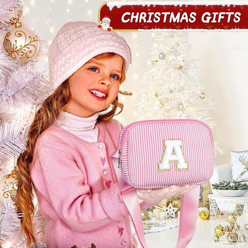 YOOLIFE Personalized Gifts for Girls Teens Kids - Fashion Mini Waist Packs with Adjustable Strap - Trendy Travel Fanny Pack Crossbody Bags with Initial Letter | Cute Teen Trendy Stuff Purple M in Kuwait