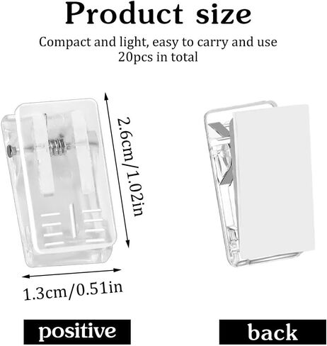 20 Pcs Self Adhesive Clips, Tapestry Clips Christmas Light Clips Sticky Clips Wall Clips Photo Poster Clips, Plastic Sticky Spring Clips for Hanging Christmas Lights Office Poster Photo, Clear in Kuwait