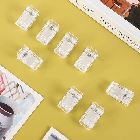 20 Pcs Self Adhesive Clips, Tapestry Clips Christmas Light Clips Sticky Clips Wall Clips Photo Poster Clips, Plastic Sticky Spring Clips for Hanging Christmas Lights Office Poster Photo, Clear in Kuwait