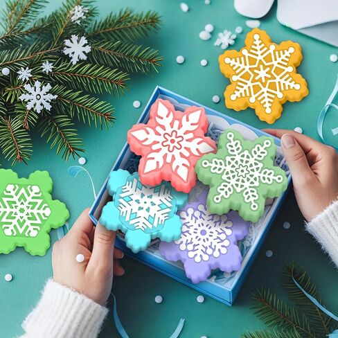 BUSOHA Christmas Silicone Soap Molds - Xmas Soap Candle Mold Set 3D Snowflake Molds for DIY Craft Home Gifts for Soap Candles Cake Biscuit Chocolate Ice Cube in Saudi Arabia