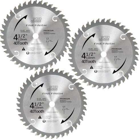 صدى الزاوية 4-1/2 بوصة حزمة التحرير والسرد قطع الخشب شفرات منشار دائري، 3/8 "شجرة 2X 24T / 40T، لتأطير التمزق تقليم متقاطع غرامة الانتهاء من الخشب صفح مكسو الخشب الرقائقي البلاستيك MDF in Kuwait