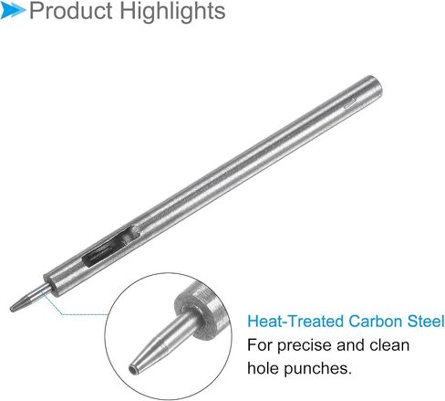 Leather Hole Punch, 1mm Button Dia. 6mm Shank, Steel Round Punch Snap Rivet Setter - (Applications: for Leathercraft DIY Clothing Fabric) in Saudi Arabia
