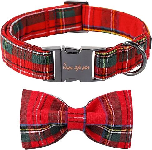 Unique style paws Christmas Dog and Cat Collar with Bow Pet Gift Adjustable Soft and Comfy Bowtie Collars for Small Medium Large Dogs in Saudi Arabia