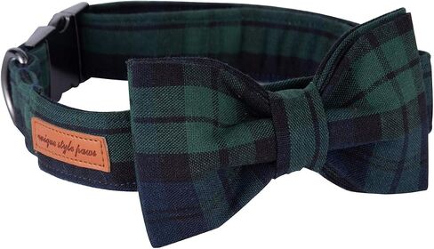 Unique style paws Christmas Dog and Cat Collar with Bow Pet Gift Adjustable Soft and Comfy Bowtie Collars for Small Medium Large Dogs in Saudi Arabia