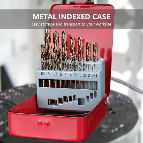 10-Piece 4mm M35 Cobalt Steel Twist Drill Bit Set for Hard Metals | 135° Split Point Prevents Walking; Dual Flute Speeds Up Chip Removal; Chamfered Straight Shank; Transparent PP Storage Case in Saudi Arabia