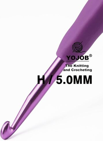 YOJOB 2 حزمة مقاس 7.0 مم، L / 8.0 مم خطافات كروشيه، فائقة النعومة ومريحة للمبتدئين والمتقدمين (7.0 مم، 8.0 مم) in Kuwait