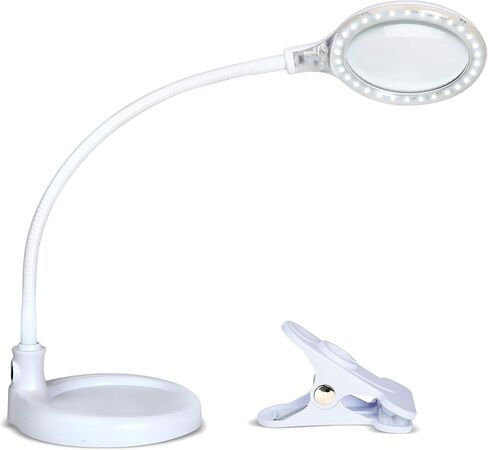 Brightech LightView Pro Flex 2 in 1 Magnifying Desk Lamp, 2.25x Light Magnifier, Adjustable Magnifying Glass with Light for Crafts, Reading, Close Work in Kuwait