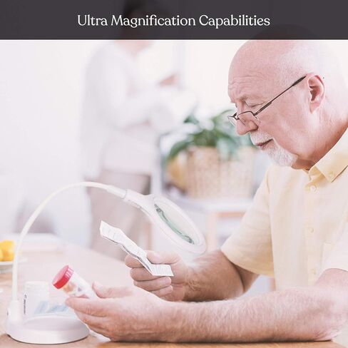 Brightech LightView Pro Flex 2 in 1 Magnifying Desk Lamp, 2.25x Light Magnifier, Adjustable Magnifying Glass with Light for Crafts, Reading, Close Work in Kuwait