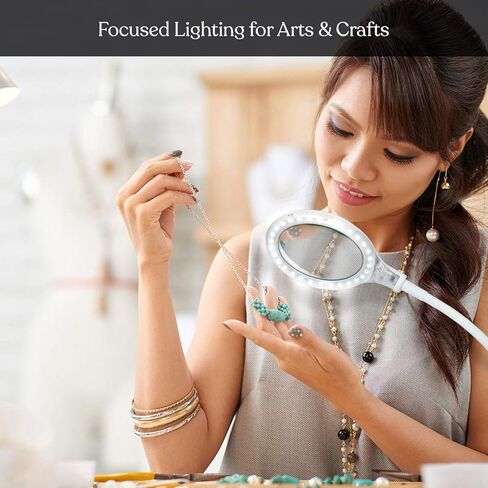 Brightech LightView Pro Flex 2 in 1 Magnifying Desk Lamp, 2.25x Light Magnifier, Adjustable Magnifying Glass with Light for Crafts, Reading, Close Work in Kuwait