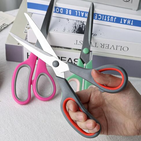 Koogel 3 أزواج مقص متعدد الأغراض، مقص قبضة مريحة 8.3 بوصة مقص لجميع الأغراض للوازم المدرسية المنزلية والمكتبية in Saudi Arabia