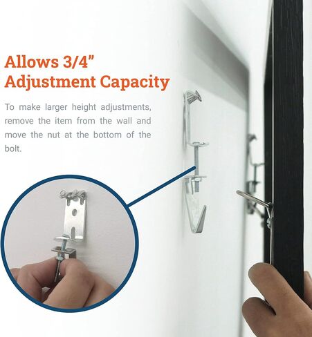 Adjustable Picture Hangers - J-Hooks - Specialty and Museum Hooks for Mirrors, Pictures, and Art - Supports up to 100 lbs (2) in Kuwait