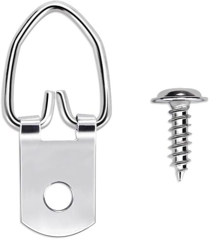 D Ring Picture Hangers with Screws, Small D Hooks for Hanging Frames, Mirrors, Canvas Art, Signs and Paintings (20 Pack) in Saudi Arabia