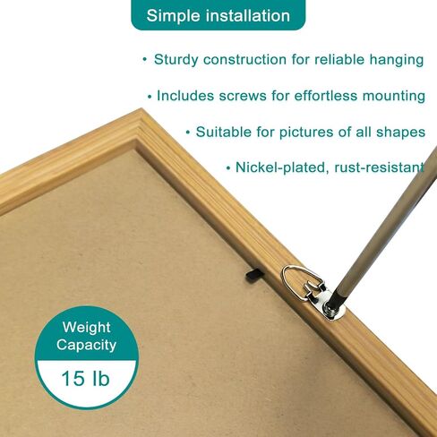 D Ring Picture Hangers with Screws, Small D Hooks for Hanging Frames, Mirrors, Canvas Art, Signs and Paintings (20 Pack) in Saudi Arabia