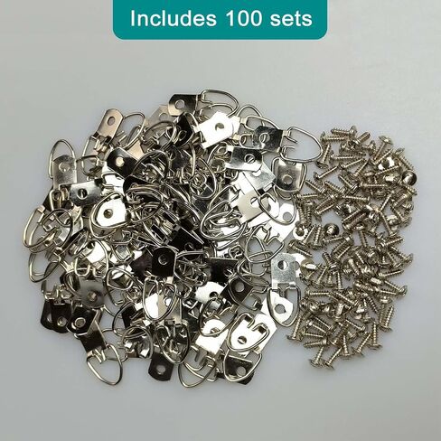 D Ring Picture Hangers with Screws, Small D Hooks for Hanging Frames, Mirrors, Canvas Art, Signs and Paintings (20 Pack) in Saudi Arabia