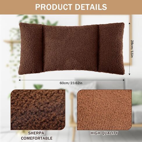 Queekay Fleece Lumbar Support Pillow 3 Section Back Pillow Office Chair Pillow for Back Support Comfortable Lumbar Support Cushion for Car Seat Low Back Pain Relief Sofa Rest (Light Camel) in Kuwait