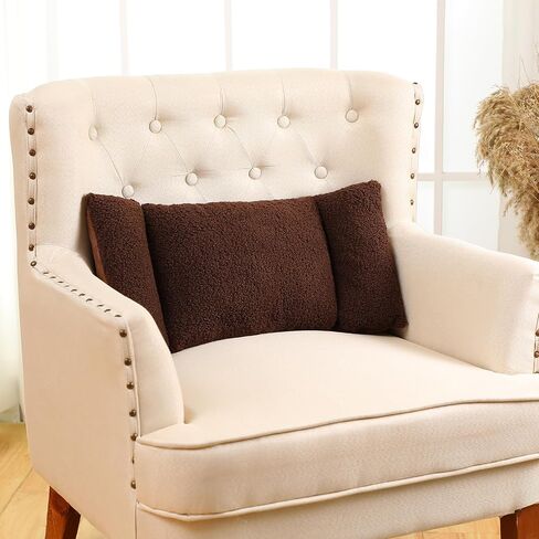 Queekay Fleece Lumbar Support Pillow 3 Section Back Pillow Office Chair Pillow for Back Support Comfortable Lumbar Support Cushion for Car Seat Low Back Pain Relief Sofa Rest (Light Camel) in Kuwait