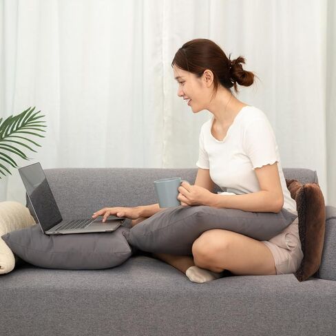 Queekay Fleece Lumbar Support Pillow 3 Section Back Pillow Office Chair Pillow for Back Support Comfortable Lumbar Support Cushion for Car Seat Low Back Pain Relief Sofa Rest (Light Camel) in Kuwait