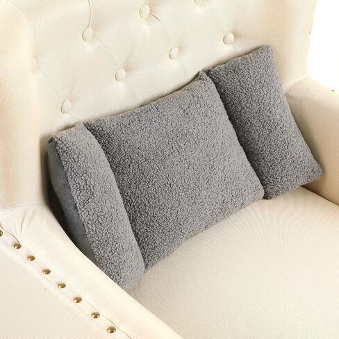 Queekay Fleece Lumbar Support Pillow 3 Section Back Pillow Office Chair Pillow for Back Support Comfortable Lumbar Support Cushion for Car Seat Low Back Pain Relief Sofa Rest (Light Camel) in Kuwait