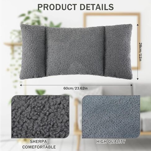 Queekay Fleece Lumbar Support Pillow 3 Section Back Pillow Office Chair Pillow for Back Support Comfortable Lumbar Support Cushion for Car Seat Low Back Pain Relief Sofa Rest (Light Camel) in Kuwait