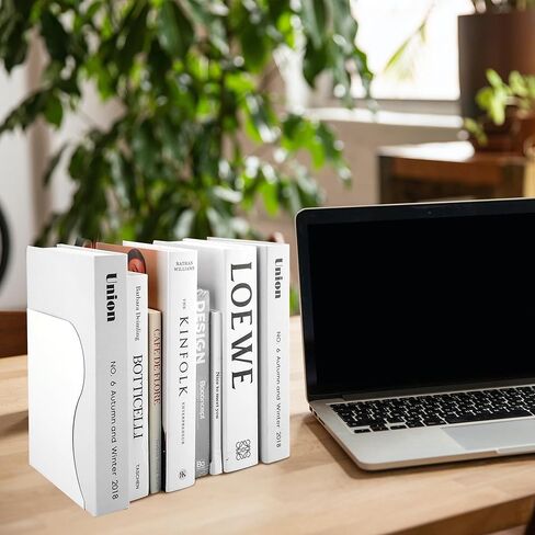 2 حزمة من نهايات الكتب القابلة للتعديل باللون الأبيض، حامل نهاية كتب قابل للتعديل للكتب الثقيلة يمتد حتى 17 بوصة، منظم كتب معدني للمكتب المستخدم في المكتب in Kuwait