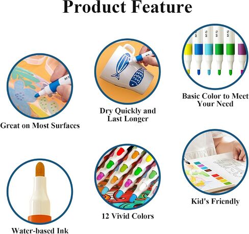 M&G Acrylic Paint Pens Markers 12 Colors with Medium Tip, Permanent Acrylic Paint Pens for Rock Painting, Stone, Wood, Calligraphy, Canvas, Ceramic, Metal, Glass, DIY Crafts,fabric paint in Saudi Arabia