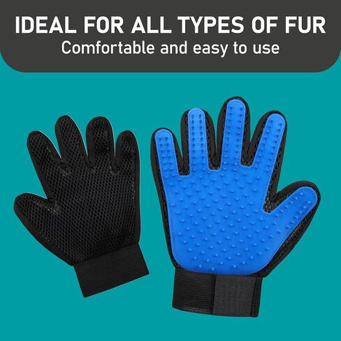 Maxpower Planet Grooming Gloves for Dogs and Cats - Pet Grooming Gloves - Dog Washing Gloves - Gentle Cat Gloves - Pet Grooming Glove Brush (Blue) in Saudi Arabia