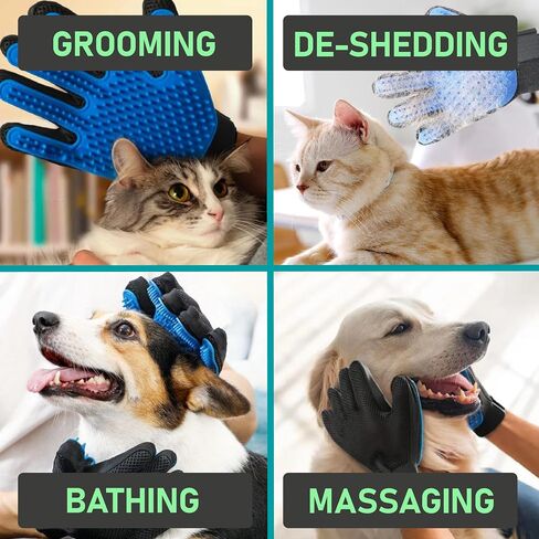 Maxpower Planet Grooming Gloves for Dogs and Cats - Pet Grooming Gloves - Dog Washing Gloves - Gentle Cat Gloves - Pet Grooming Glove Brush (Blue) in Saudi Arabia