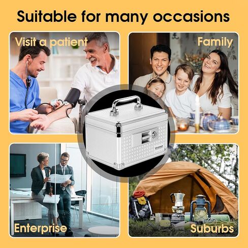 Medicine Lock Box Storage Lock Box 【Black-Medium12 X 7.68 X 7.87 Inch】 Lockable Dorm Storage Trunk with Key Lock - Briefcase, Lock Boxes for Personal Items in Saudi Arabia